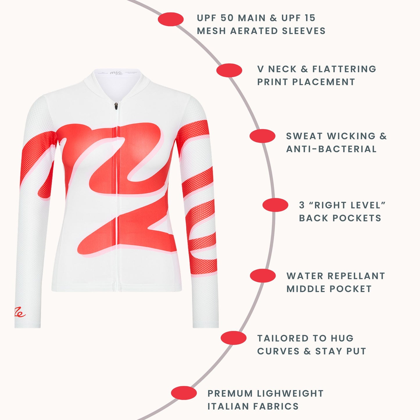 "Face the Sun" Long Sleeve Summer Cycling Jersey