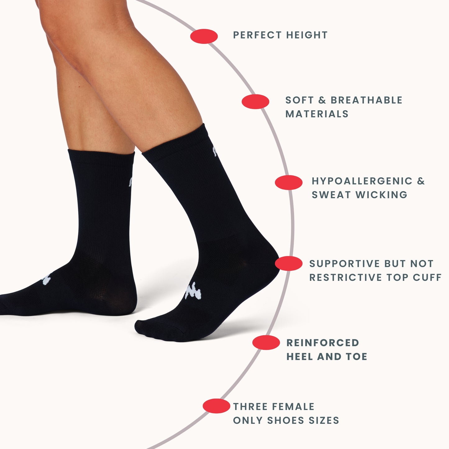 "Just the Right Height" Cycling Socks Version 2.0