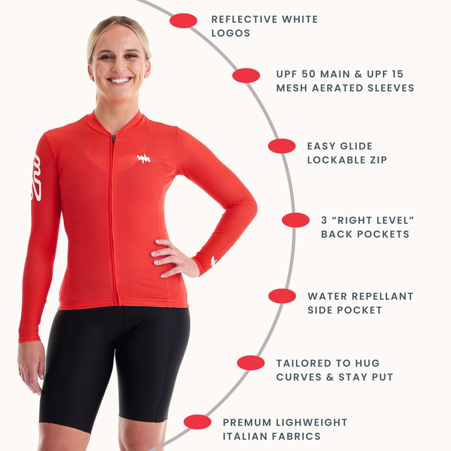 "Fits Like Shapewear" Long Sleeve Summer Cycling Jersey