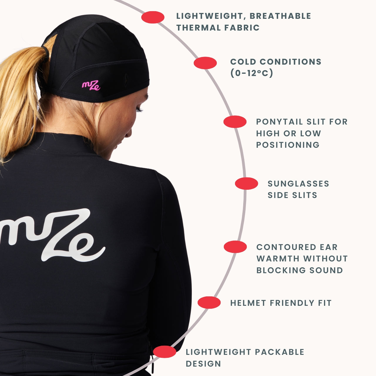 Pin the Ponytail Winter Cycling Skull Cap